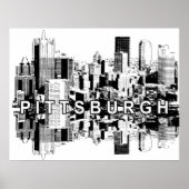 ピッツバーグ,ペンシルバニア州,白黒 ポスター (正面)