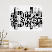 ピッツバーグ,ペンシルバニア州,白黒 ポスター (キッチン)