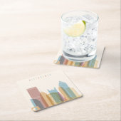 ピッツバーグ、ペンシルバニア|都市スカイライン スクエアペーパーコースター (インサイチュ)