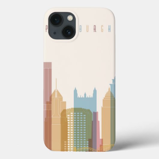 ピッツバーグ、ペンシルバニア|都市スカイライン Case-Mate iPhoneケース (裏面)