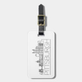 ピッツバーグ,ペンスタイル化されたシティスカイラインラゲージタグ ラゲッジタグ (正面縦)