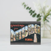 ピッツバーグ・ペンナさんからのご挨拶，ヴィンテージ ポストカード (スタンド正面)