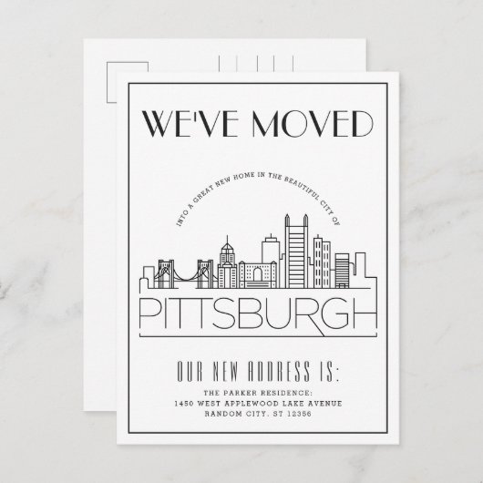ピッツバーグ モダンデコ | 住所変更のお知らせ 案内ポストカード (正面/裏面)