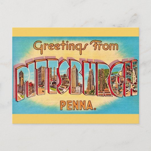 ピッツバーグ ヴィンテージ グリーティング ポストカード (正面)