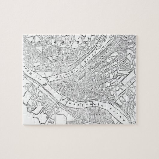 ピッツバーグ(1885年)のヴィンテージの地図 ジグソーパズル (横)