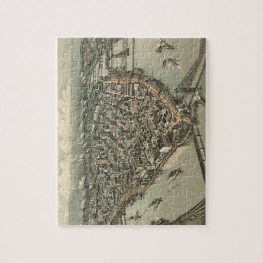 ピッツバーグ(1902年)のヴィンテージの絵解き地図 ジグソーパズル (縦)