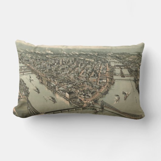 ピッツバーグ(1902年)のヴィンテージの絵解き地図 ランバークッション (正面)