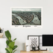 ピッツバーグ， PAパノラママップ – 1902 ポスター (ホームオフィス)