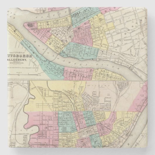 ピッツバーグAlleghenyシンシナチ市 ストーンコースター (正面)