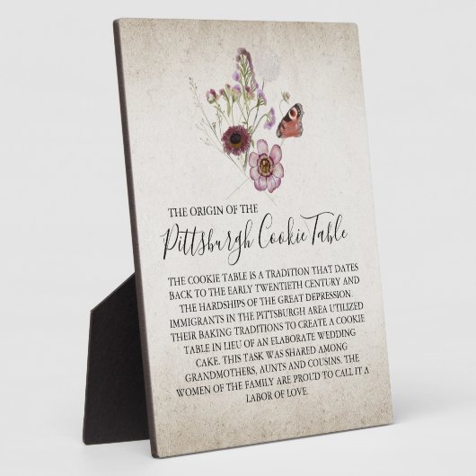 ピッツバーグCOOKIEテーブルの結婚署名 フォトプラーク (側面)