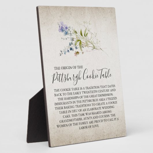 ピッツバーグCOOKIEテーブルの結婚署名 フォトプラーク (側面)