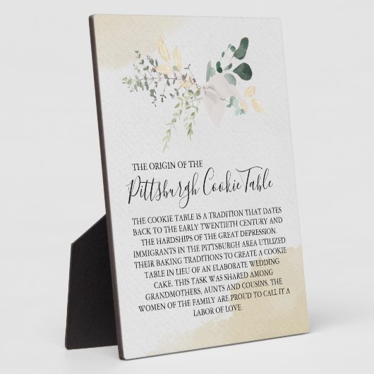 ピッツバーグCOOKIEテーブルの結婚署名 フォトプラーク (側面)