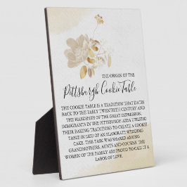 ピッツバーグCOOKIEテーブルの結婚署名 フォトプラーク