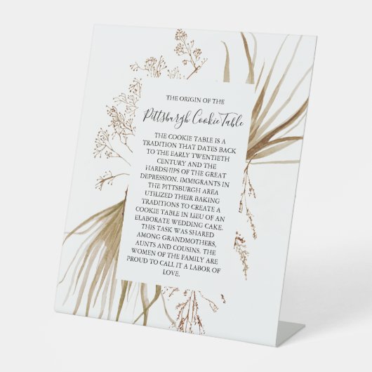 ピッツバーグCOOKIEテーブルの結婚署名 台座サイン (正面)