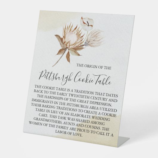 ピッツバーグCOOKIEテーブルの結婚署名 台座サイン (正面)