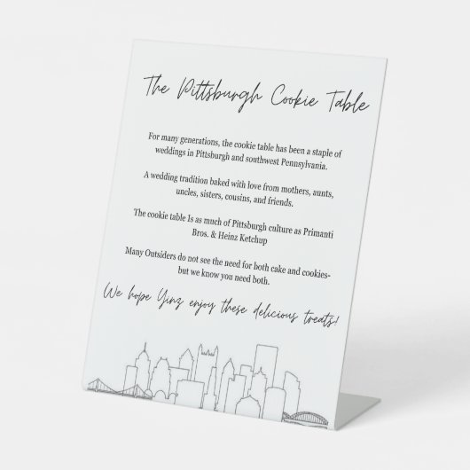 ピッツバーグCookieテーブル記号 台座サイン (正面)