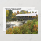 ピッツバーグNHカバーブリッジコネチカット川 ポストカード (正面/裏面)