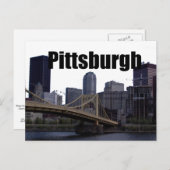ピッツバーグPAスカイラインとピッツバーグが空に ポストカード (正面/裏面)