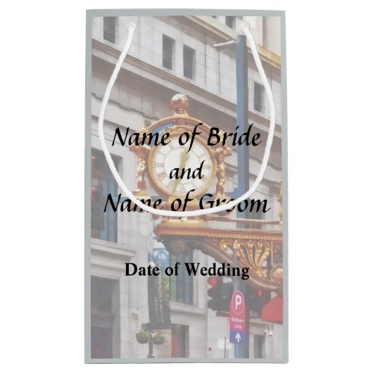 ピッツバーグPA – 時計の下で私に会結婚う スモールペーパーバッグ (裏面)