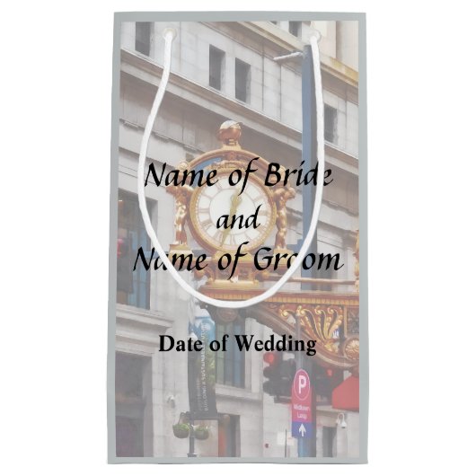 ピッツバーグPA – 時計の下で私に会結婚う スモールペーパーバッグ (正面)