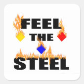 ピッツバ感じグザスチールファイアフットボールSports Na スクエアシール (正面)