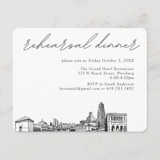 ピッツバ結婚グのリハエレガントーサルディナー エンクロージャーカード (正面)