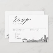 ピッツバ結婚グのRSVP伝統的の食事オプション エンクロージャーカード (正面/裏面)