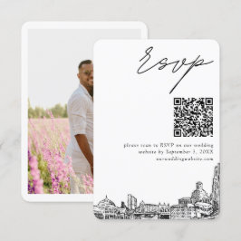 ピッツバ結婚グのRSVP QRコーモダンドスモール エンクロージャーカード