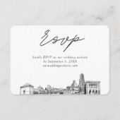 ピッツバ結婚ーグのミニマルなスケッチRSVP エンクロージャーカード (正面)