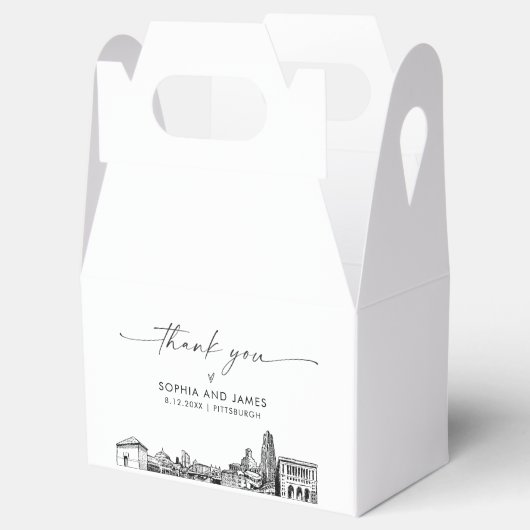 ピッツバ結婚ーグパーソナライズされたの愛用箱 フェイバーボックス (オープン)