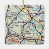 ピッツフィールドNHヴィンテージマップ セラミックオーナメント (正面)