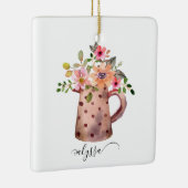 ピッティ素朴ーピーチ&マウブウォーターカラーフローラ セラミックオーナメント (右)