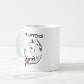 ピットはおもしろいなピット・ブルのコーヒー・マグ起こります コーヒーマグカップ (正面左)