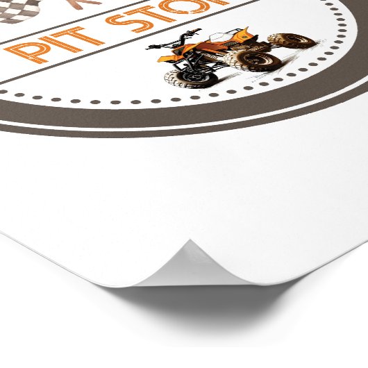 ピットオストップレンジクワッドバイク誕生日標識 ポスター (角)