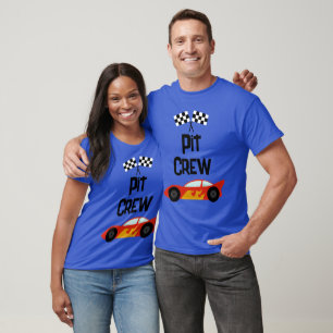 ピットクルーレースカーバースデーパーティーの親 Tシャツ