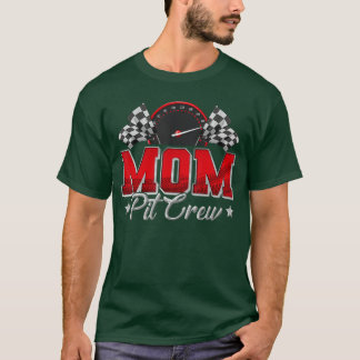 ピットクルーレースレーシングママ家族の誕生日パーティーギフト Tシャツ