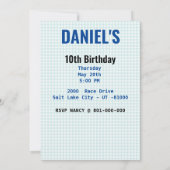 ピットクルー誕生日パーティーテーマレースカー 招待状 (裏面)