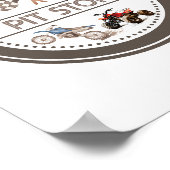 ピットストップおもしろい自転車誕生日標識 ポスター (角)