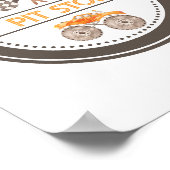 ピットストップモンスタートラック誕生日標識 ポスター (角)