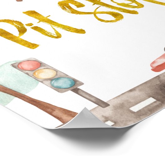 ピットストップレーシング標識 ポスター (角)