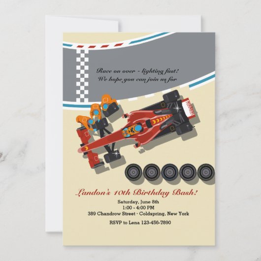 ピットストップ招待状 招待状 (正面)