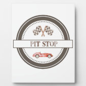 ピットストップ誕生日卓上プラークとイーゼル フォトプラーク (正面)