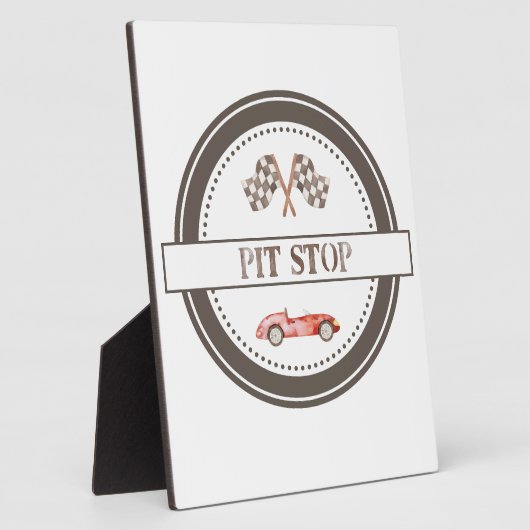 ピットストップ誕生日卓上プラークとイーゼル フォトプラーク (側面)