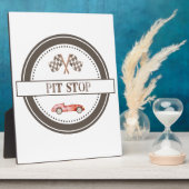 ピットストップ誕生日卓上プラークとイーゼル フォトプラーク (側面)