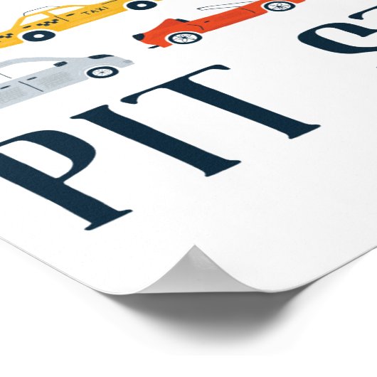 ピットストップ運輸誕生日標識 ポスター (角)