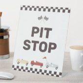 ピットストップ2高速レース車の誕生日スナックテーブル 台座サイン (インサイチュ)
