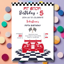 ピットストップ: レーシングカーの子供の誕生日
