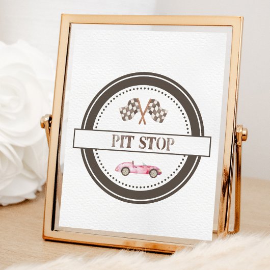 ピットピストップックレースカーサイン ポスター
