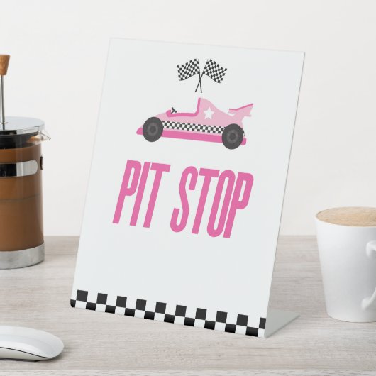ピットピストップンクフレームレースカーパーティーテーブル 台座サイン (インサイチュ)