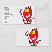 ピットフ間抜けォークを使った可愛い漫画の悪魔 名刺 (正面/裏面)